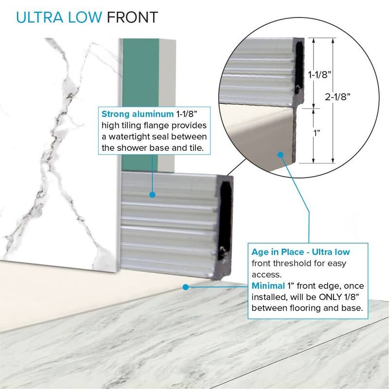 Transolid FZS7940C 78-11/16" x 39-3/8" Rectangular Shower Base with