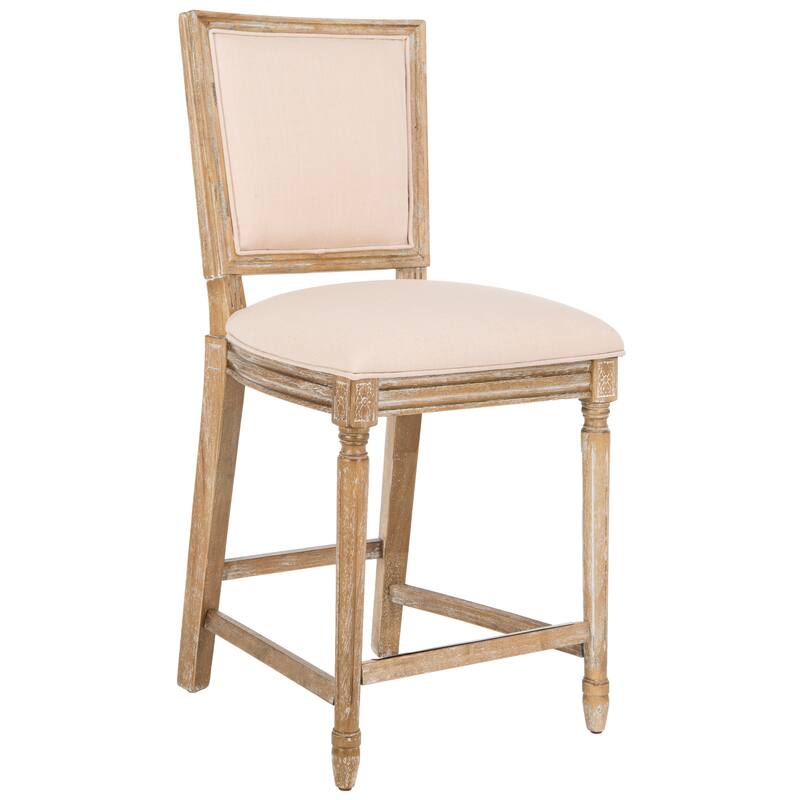 SAFAVIEH Judyth -26 Inch Light Grey/ Cream Rectangular Counter Stool (Set of 2) - 19.3" x 23.5" x 43.3" - 19Wx24Dx43H