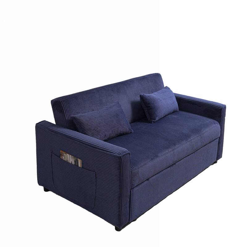Versatile 3-in-1 Convertible Sofa Bed with Adjustable Backrest and Pillows