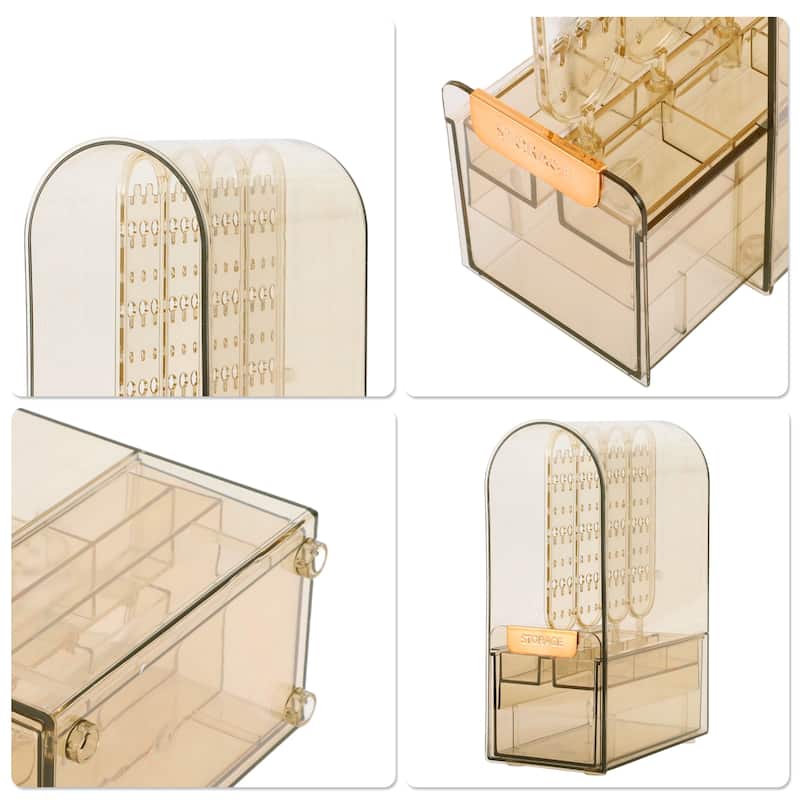 Makeup Organizer Skincare Organizers Cosmetic Display Cases for Lotions Brown - 8.19"x6.69"x3.23"