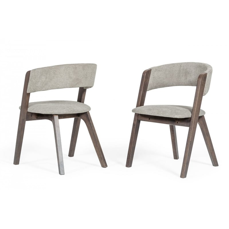 Set of Two Gray Wenge Dining Chairs