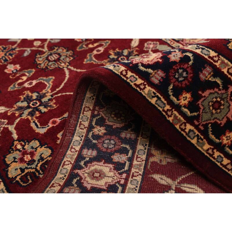 ECARPETGALLERY Hand-knotted Finest Agra Jaipur Dark Red Wool Rug - 2'7 x 9'10
