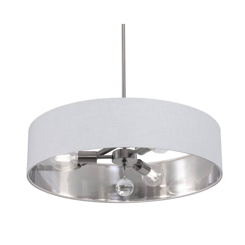 AFX CLNP24MB Pendant 3 Light 24" Wide Crystal Pendant with Fabric