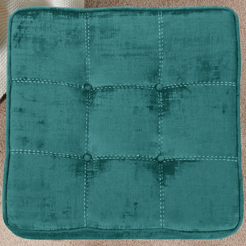 Textured Velvet Ottoman Vanity Stool 18"X18"X17"