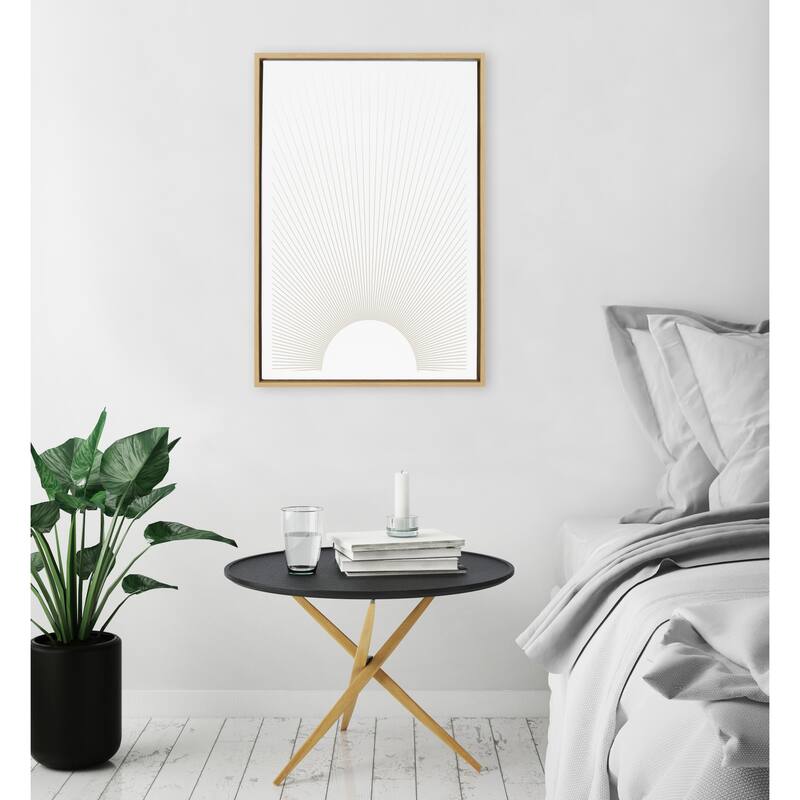 Kate and Laurel Sylvie Sun Rays Framed Canvas by Rocket Jack