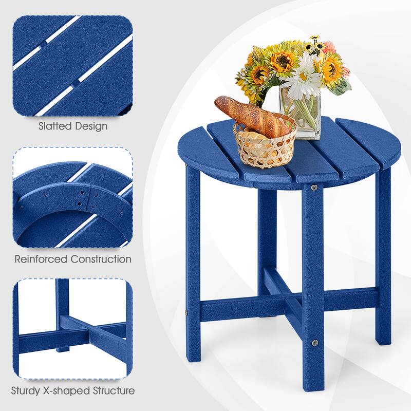 Gymax 2PCS 18'' Patio Adirondack Side Table Weather Resistant HDPE