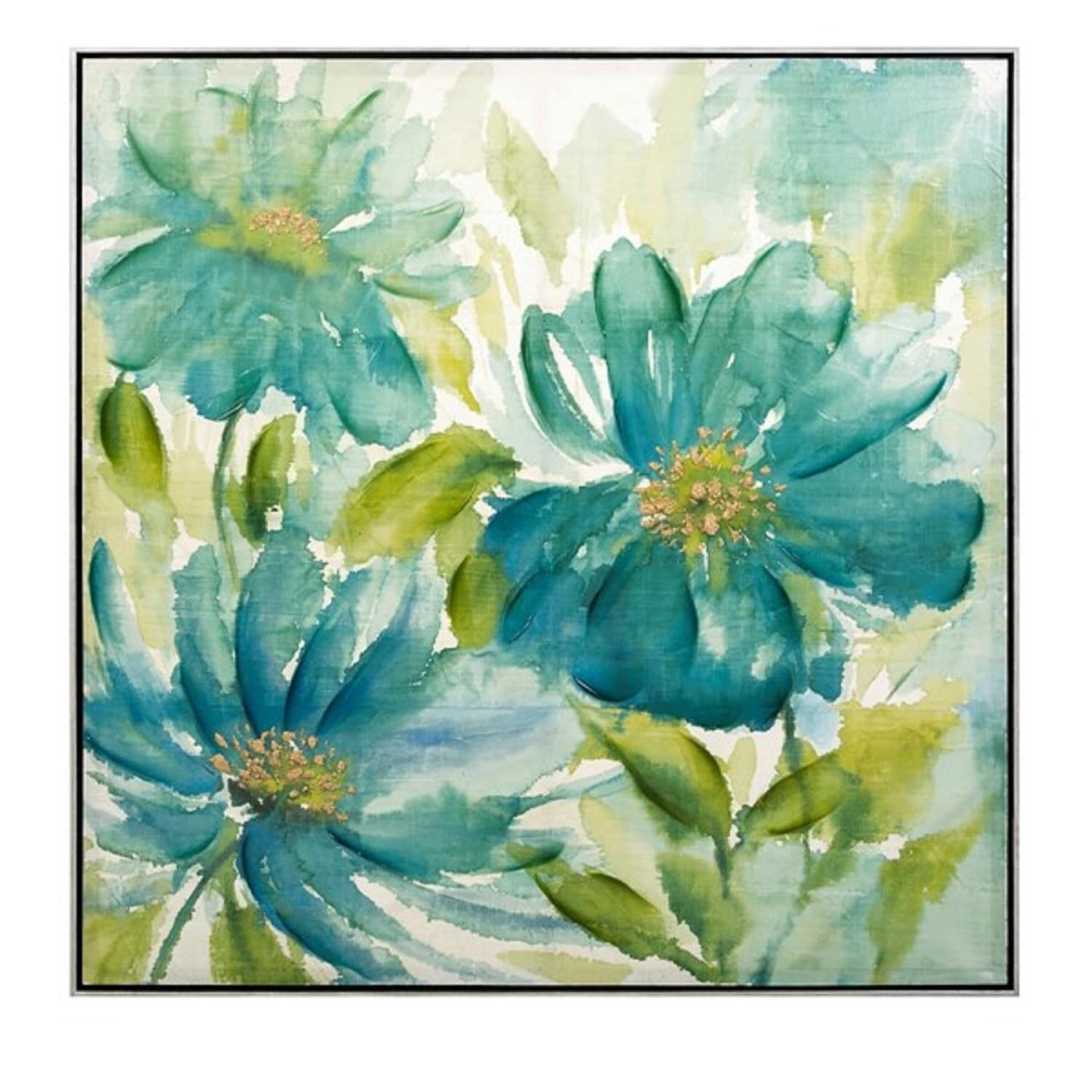 Shop Blue Swedish Flowers Oil Painting 40 25 Overstock 22582822
