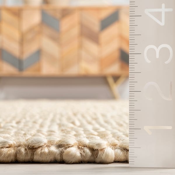 Home Conservatory Textured Handwoven Jute Area Rug