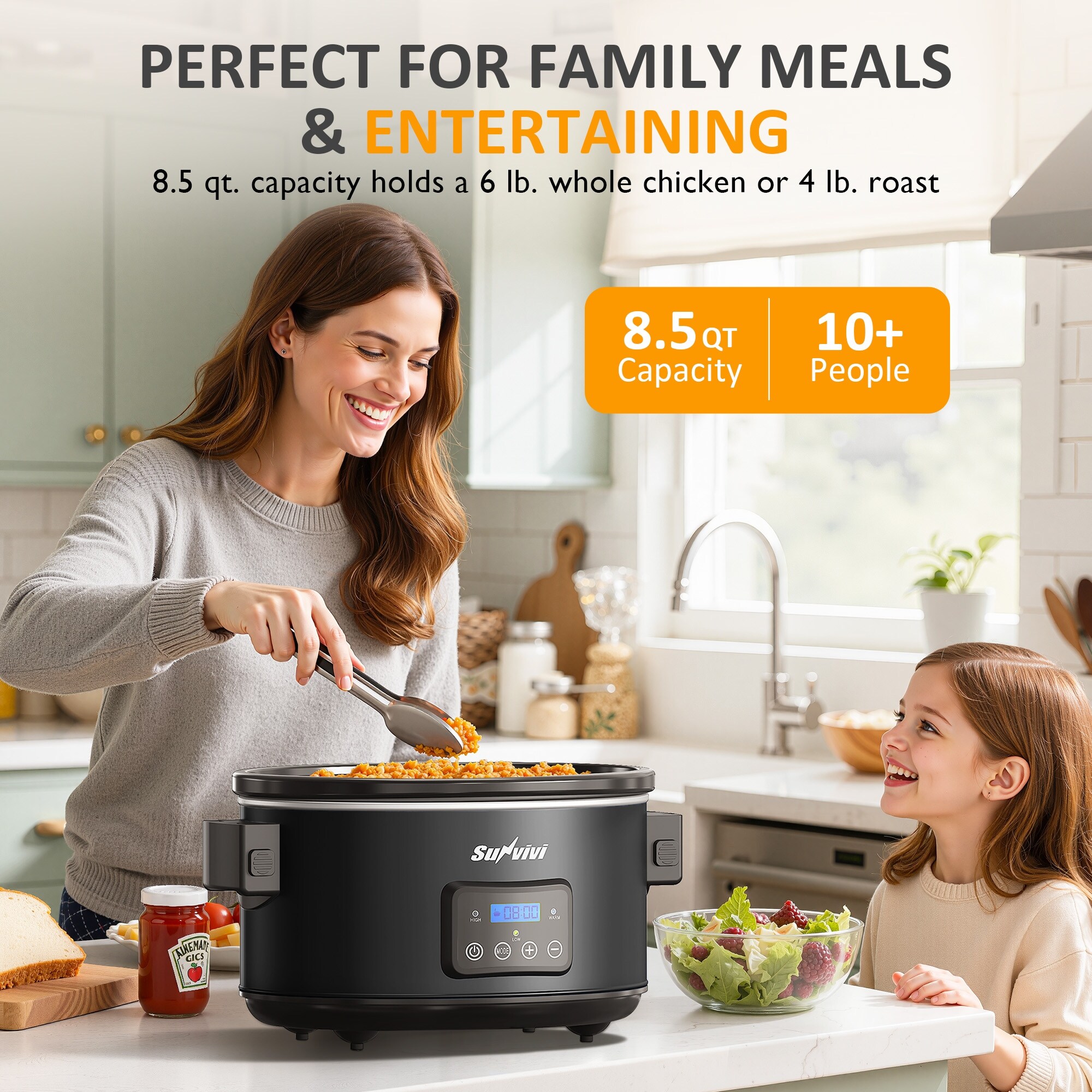 8.5 Quart Programmable Slow Cooker with Locking Lid - On Sale