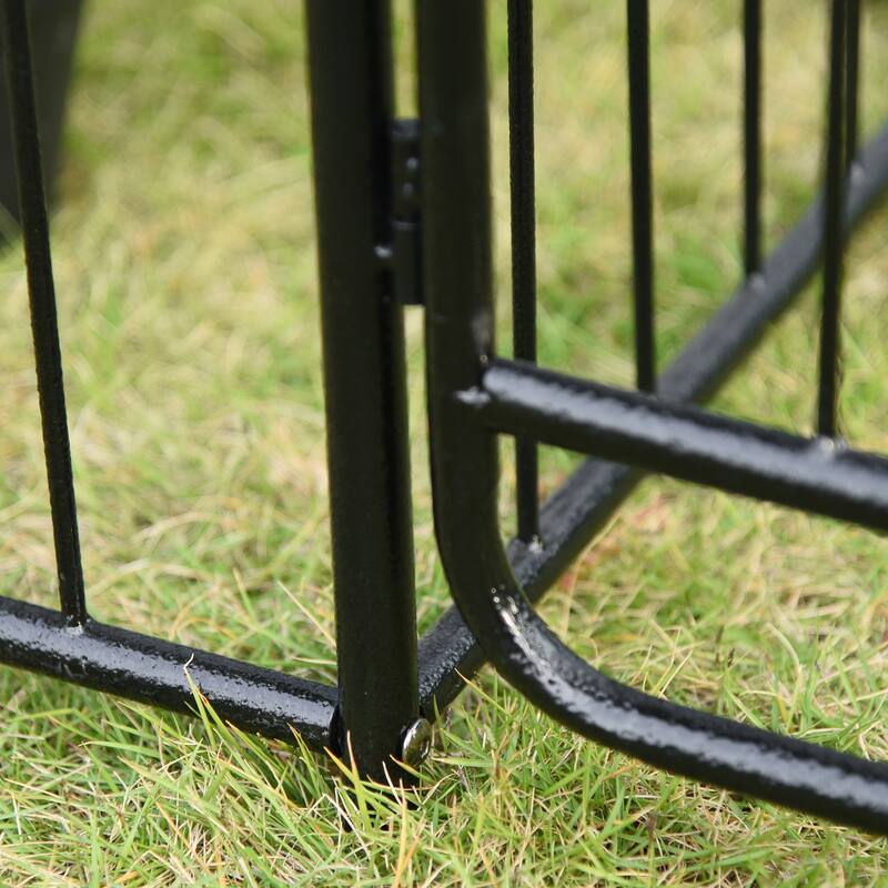 Outsunny 7.2' Metal Garden Arbor Arch Gate with 2 Side Planter Boxes, Climbing Vine Frame, & Double Door Design
