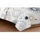 preview thumbnail 6 of 4, Star and Moon Collection Boy Girl 3pc Full Queen Comforter Set - Navy Blue Gold Grey Celestial Sky Stars Gender Neutral Unisex