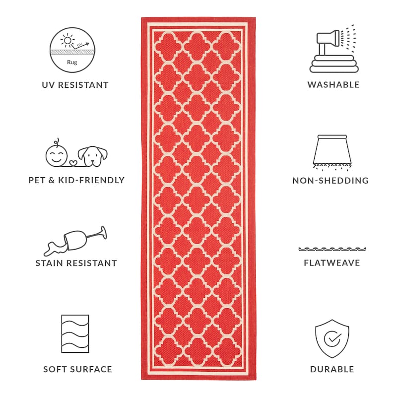 SAFAVIEH Courtyard Kristelle Indoor/ Outdoor Waterproof Patio Backyard Rug