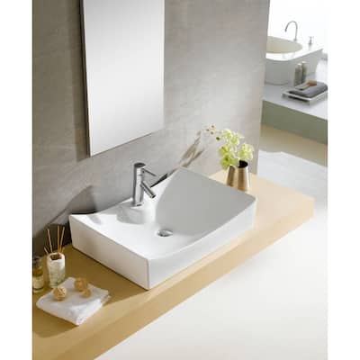 Fine Fixtures Ceramic White Bathroom Vessel Sink