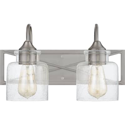 Bartley 2-Light Brushed Nickel Vanity Light