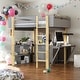 preview thumbnail 2 of 10, Twin Size Wood Loft Bed With Built-in Storage Cabinet and Cubes, Foldable desk