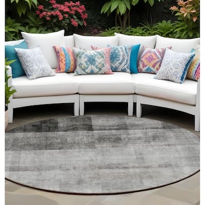 Fane Ombre Weather Resistant Timeless Fusion Round Outdoor Rug