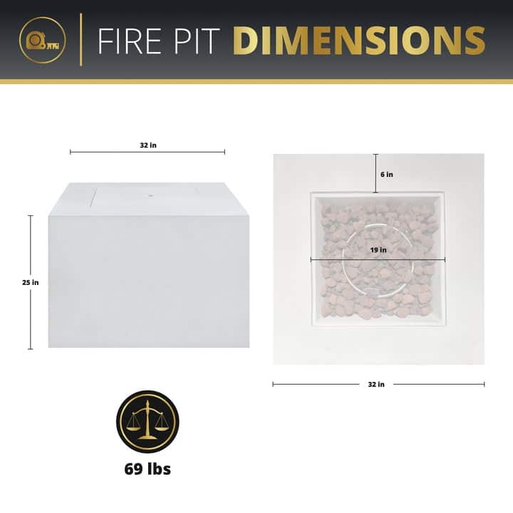 Kinger Home 32-Inch Outdoor Propane Alloy Steel Fire Pit for Patio
