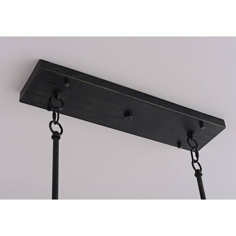 Joshua 8-Light Antique Black Rectangle Candle Chandelier - 42" L x 12" W x 64" H