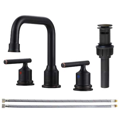 WOWOW Double Handle 8 in. Widespread Bathroom Sink Faucet