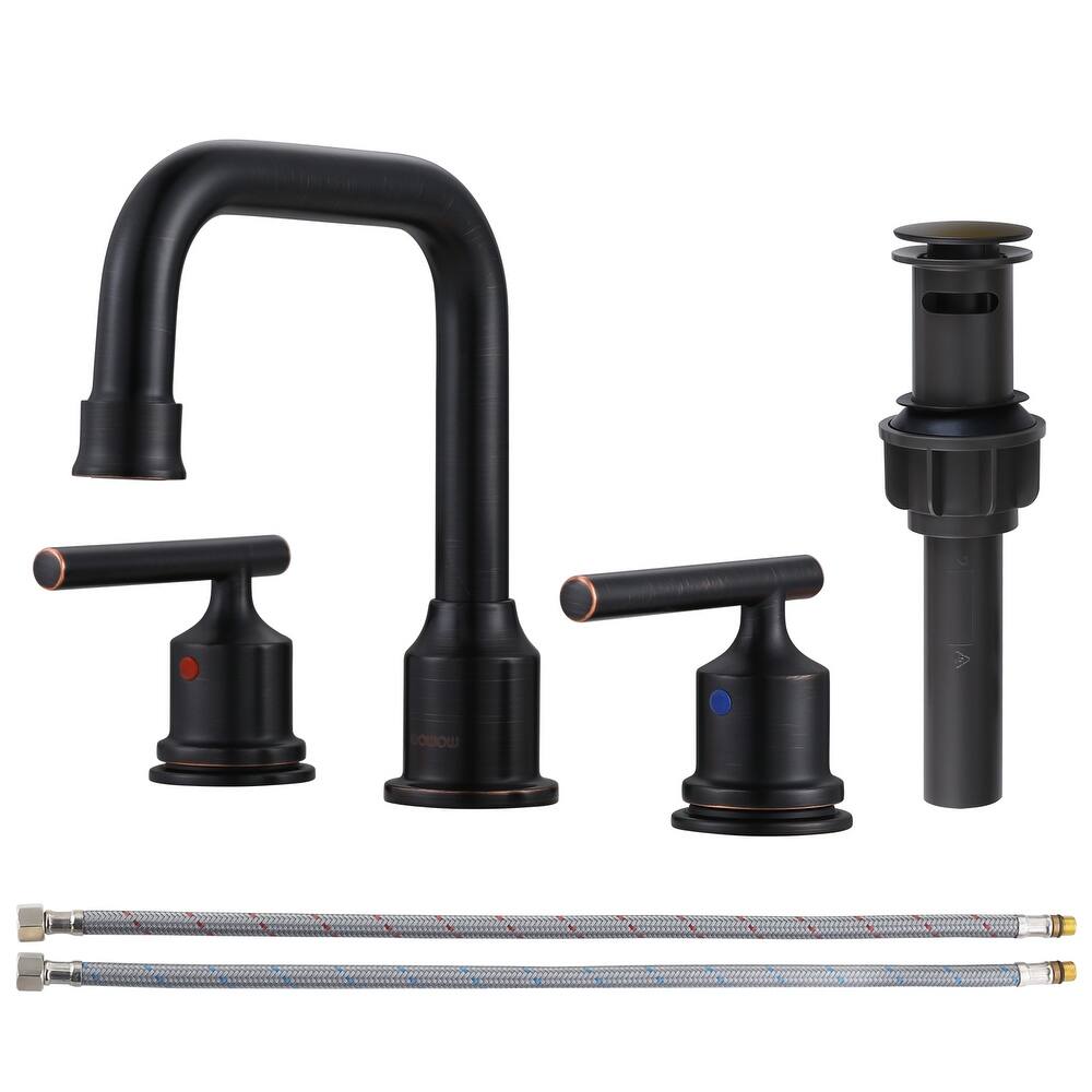 WOWOW Double Handle 8 in. Widespread Bathroom Sink Faucet