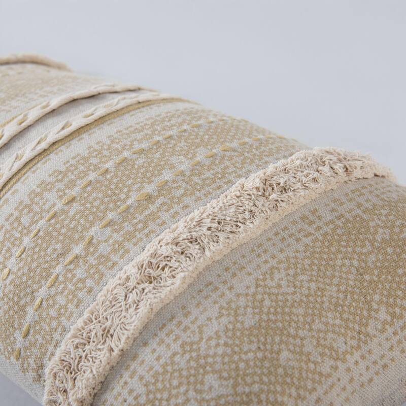 Rizzy Home Striped Textured Embroidered Throw Pillow