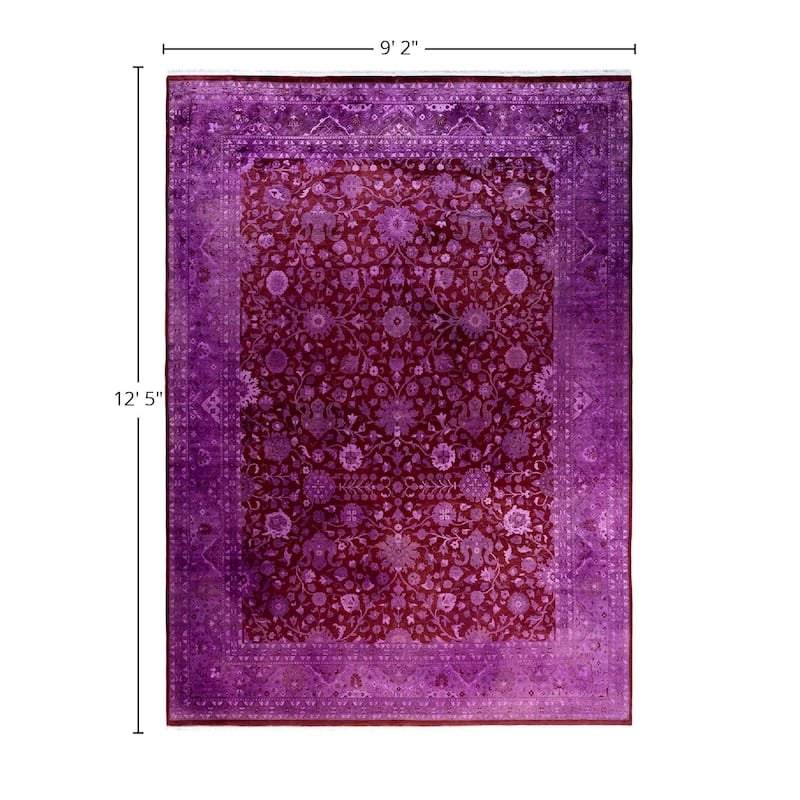 Fine Vibrance One-of-a-Kind Hand-Knotted Area Rug - Red, 9' 2" x 12' 5" - 9' 2" x 12' 5"