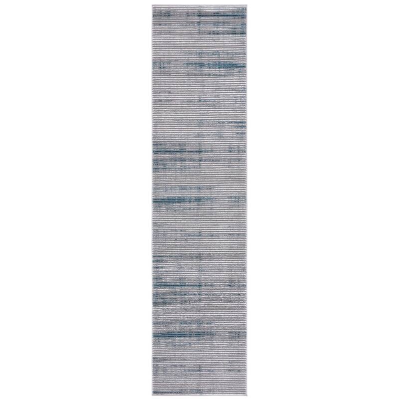 Martha Stewart Isabella Irfana Contemporary Rug - 2'2" x 9' Runner - Grey/Blue