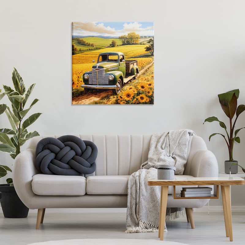 Stupell Truck Through Sunflower Field Canvas Wall Art Design By Heidi Kuntz