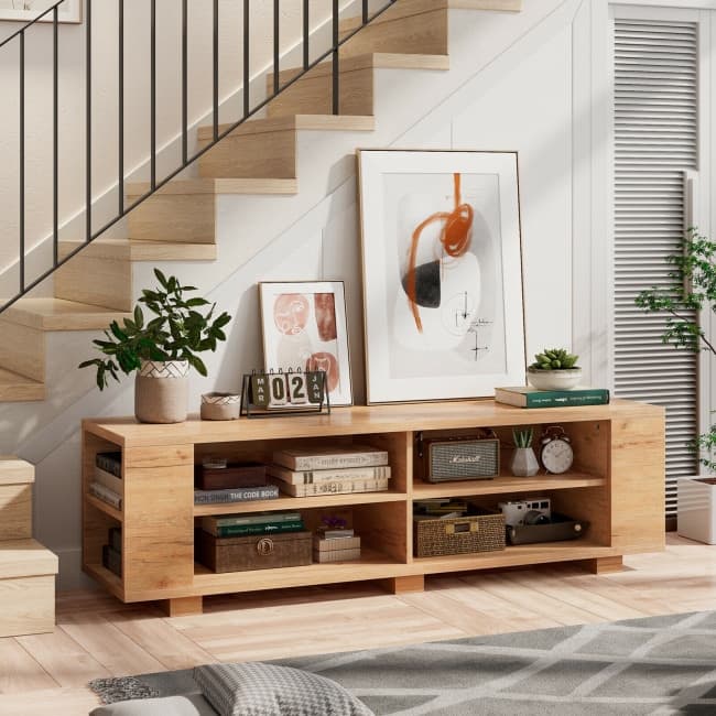 59" Console Storage Entertainment Media Wood TV Stand - 59" x 15.5" x 17.5" (L x W x H)