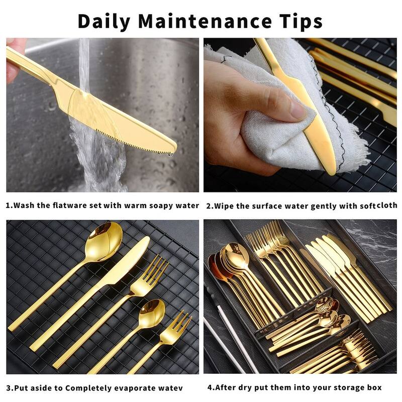 Velaze Epsilon 18/10 Silverware Flatware Set (Service for 6)