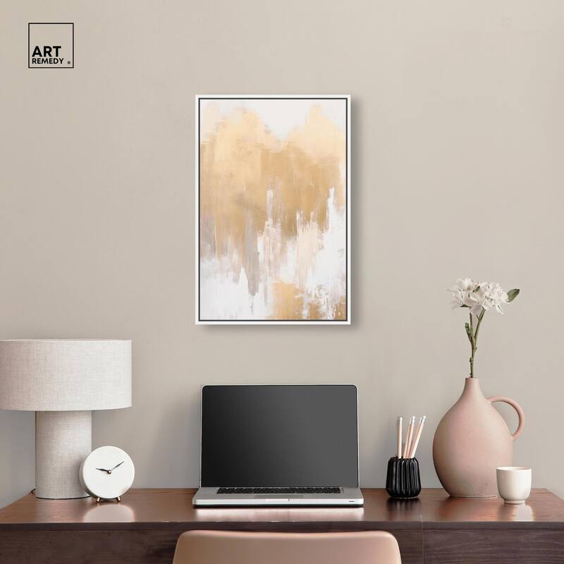 Soft Grey Glam Gold II Canvas by Art Remedy