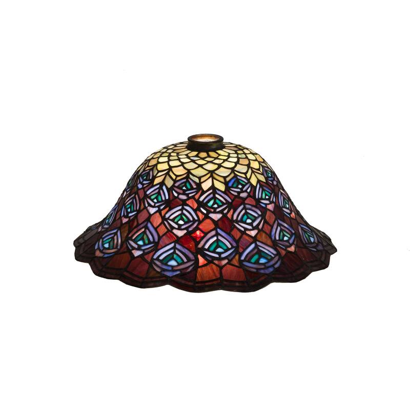 16 In. Wide Tiffany Peacock Feather Shade
