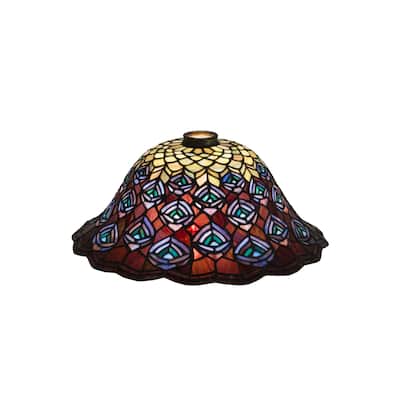 16 In. Wide Tiffany Peacock Feather Shade