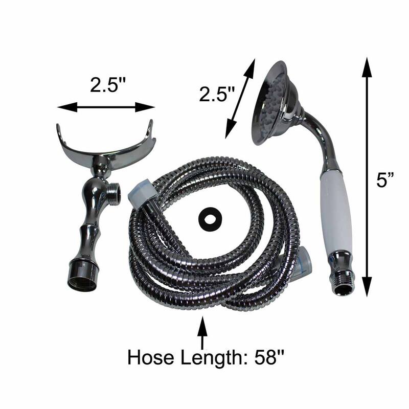 Handheld Telephone Shower Head Set With 58in Flex Hose Chrome Renovators Supply