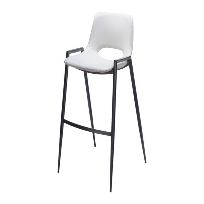 Set of 2 Faux Leather Low Back Chairs with Steel Frame and Footrest