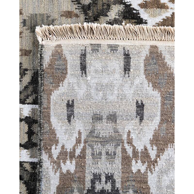 Ikat One-of-a-Kind Hand-Knotted Area Rug, Multicolor - 8' 10" x 12' 1"