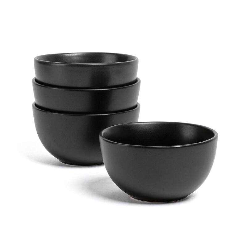 over&back Coupe 9oz Semi-Matte Stoneware Mini Bowls - Black