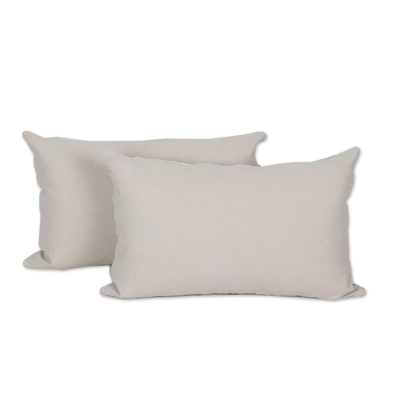 Novica Handmade Velvet Glam Embroidered Velvet Cushion Covers (Pair)