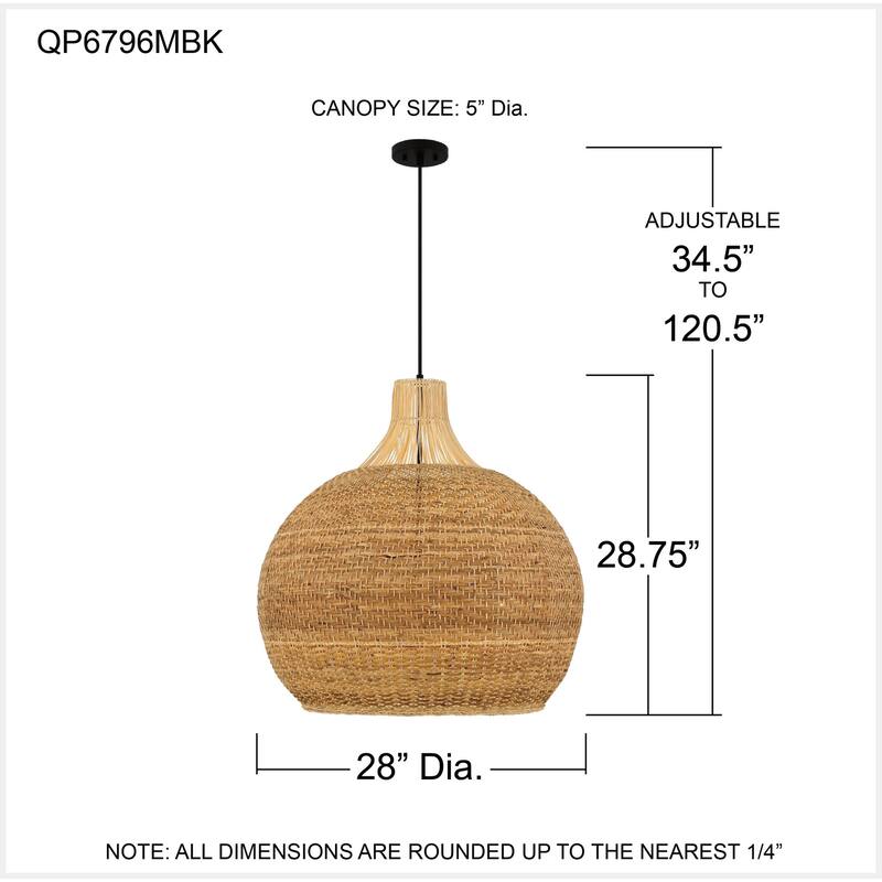 Sycamore 4-Light Matte Black Pendant