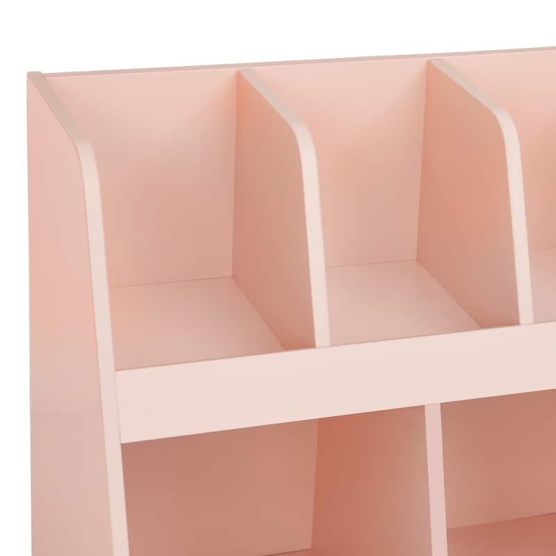 A children's bookcase with a large-capacity trolley and a toy storage device