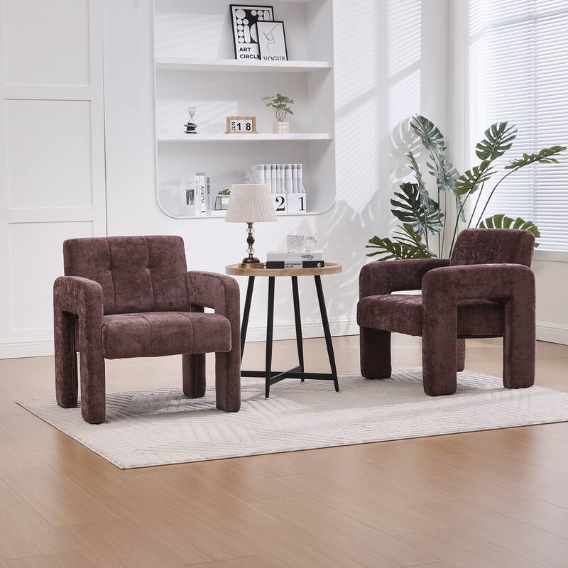 Modern Minimalist Single Armchair, Upholstered Accent Chair for Living Room, Bedroom, Office, Nordic Style Single Sofa Chair