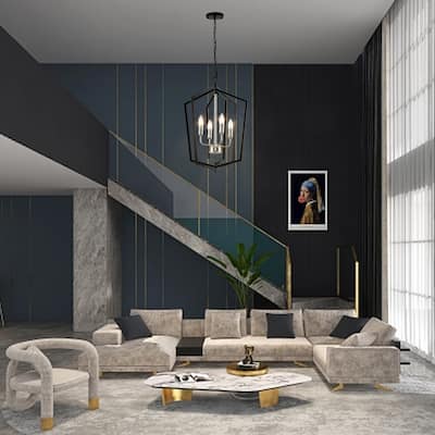 4-Lights Lantern Metal Chandeliers