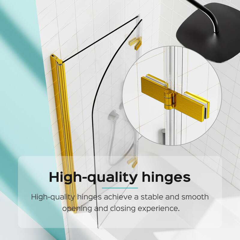 Topcraft 34“ W * 58” H Tempered Glass Frameless Shower Door - N/A