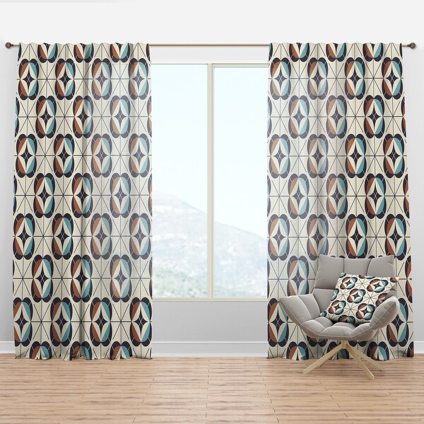 Designart 'Geometric Retro Design V' Mid-CenturyCurtain Panel. Opens flyout.