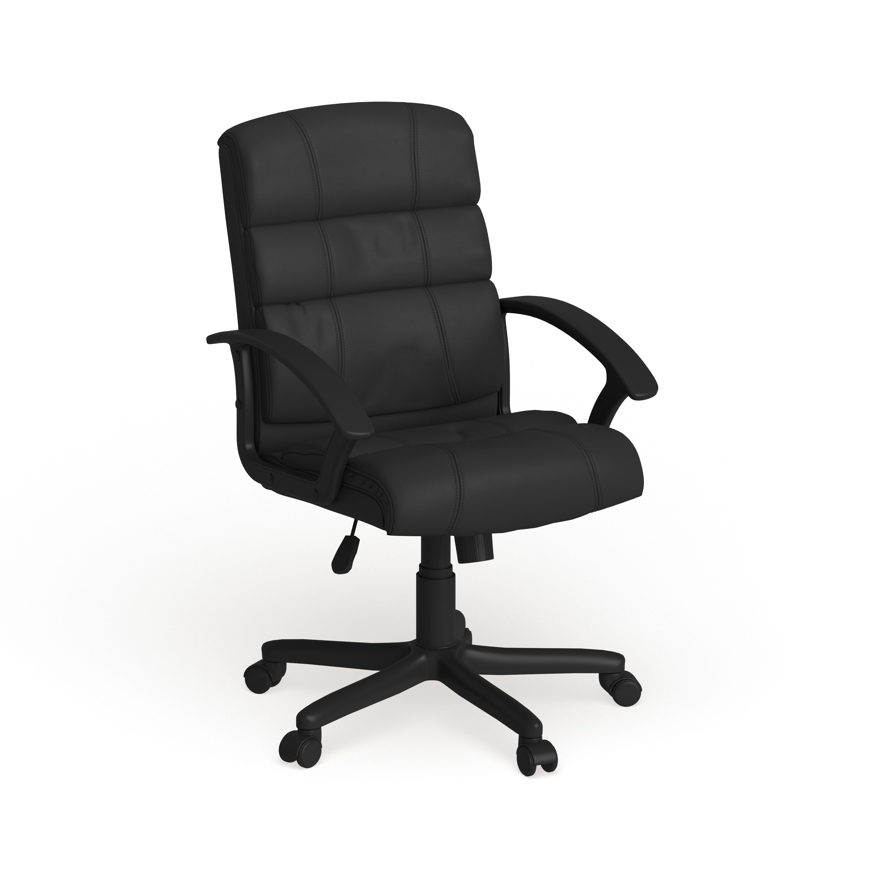 Flash Furniture Mid-Back LeatherSoft Swivel Office Chair with Accent Divided Back and Arms