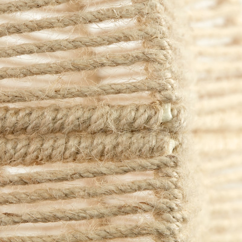 River of Goods Black and Ivory Jute and Metal 19-Inch Globe Pendant Light with Adjustable Hanging Cord - 19" x 19" x 73"