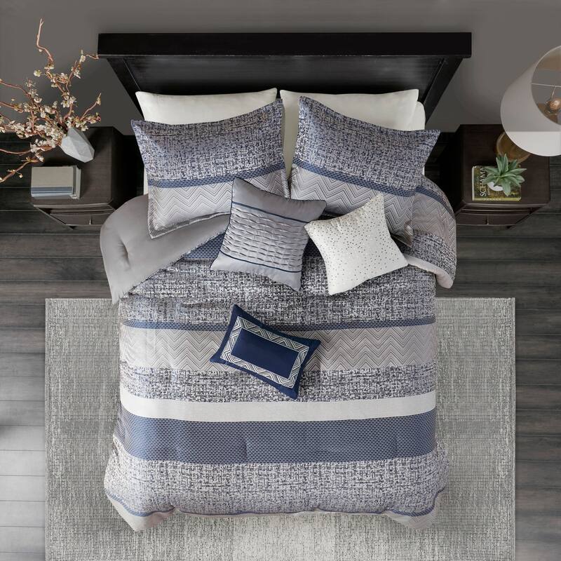 GDF Studio - Jacquard Comforter Set with Decorative Pillows