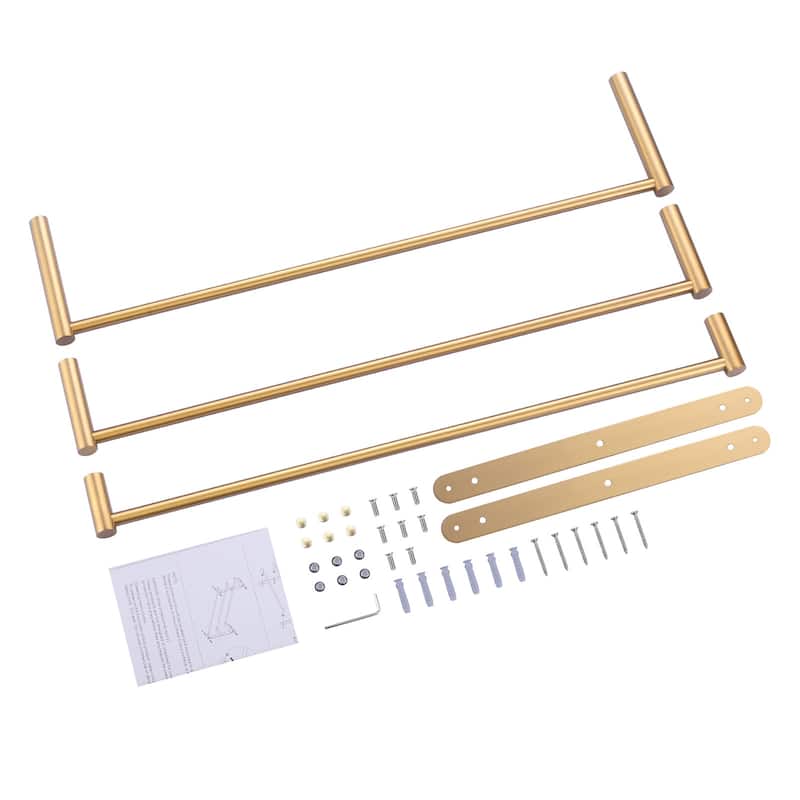 WOWOW 3-Tier Wall Mounted Towel Rack in Brushed Nickel