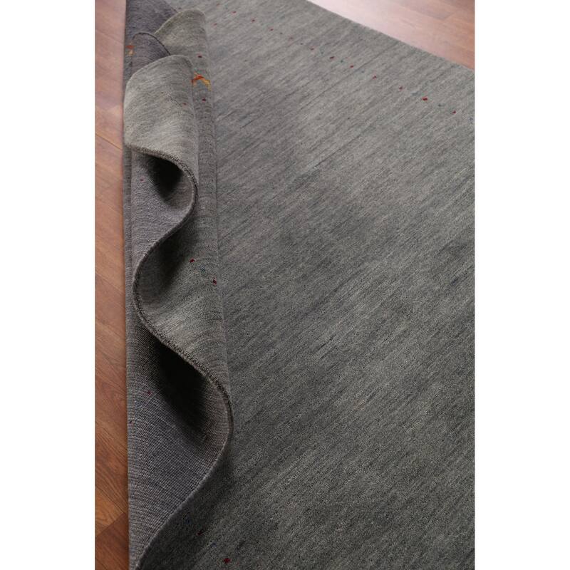 Hand Knotted Oriental 100% Wool Carpet Tribal Animal Pictorial Greys & Charcoal Gabbeh Area Rug - 7' 9'' X 5' 4''