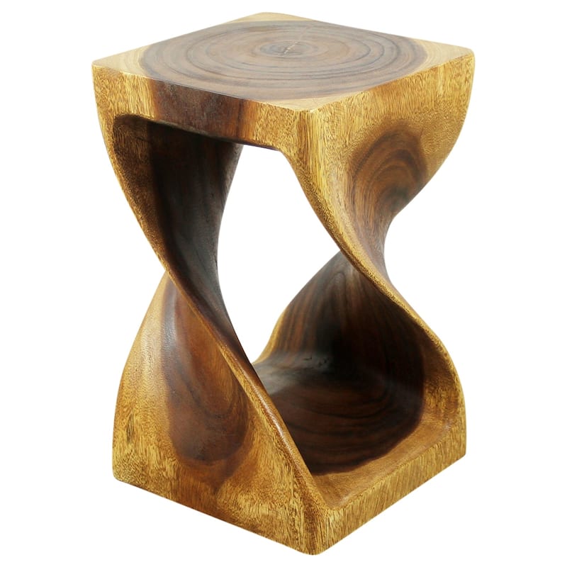 Haussmann® Original Wood Twist Stool 10 X 10 X 16 In High Walnut Oil - 10" x 10" x 16"